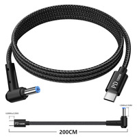 Câble de charge rapide Type C vers DC PD 100W pour ordinateurs portables HP Lenovo Dell, cordon de charge USB-C pour ordinateur portable de 2 m