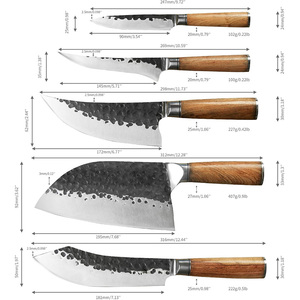 Ensemble <span class=keywords><strong>de</strong></span> <span class=keywords><strong>couteaux</strong></span> forgés à la main en carton haut <span class=keywords><strong>de</strong></span> gamme, abattage <span class=keywords><strong>boucher</strong></span> <span class=keywords><strong>Pro</strong></span>, coupe à chaud, couteau <span class=keywords><strong>de</strong></span> cuisine pour la chasse au barbecue en plein air - Product Image 2