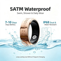 Bague Intelligente Premium 2026 Étanche IP68 avec Moniteur de Fréquence Cardiaque, Pression Artérielle, Sommeil, VRC et Déclencheur de Caméra à Distance pour Suivi
