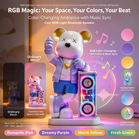 Figurine en résine en forme d'ours avec lumière RGB, haut-parleur Bluetooth et tirelire pour la décoration de la maison, des magasins et les cadeaux