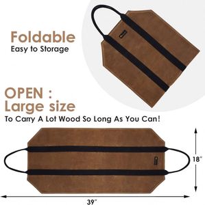 Échantillon gratuit : Grand sac de transport robuste pour bûches, fabriqué en usine, pour cheminées, accessoires de poêle à bois et sacs de rangement - Product Image 3