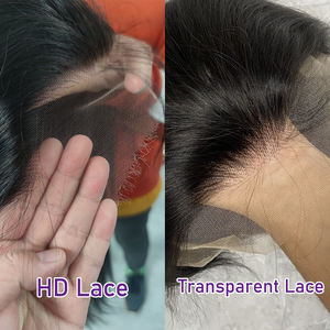 Lemoda tutkalsız 13x6 HD şeffaf dantel Frontal peruk düz bakire brezilyalı HD dantel ön İnsan saç peruk siyah kadınlar için - Product Image 2