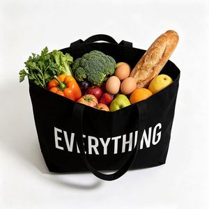 Personalized <b>Large</b> <b>Canvas</b> Tote <b>Bag</b> Custom Letter Logo Foldable Reusable Carry <b>Bag</b> for Daily Commute Vacation - Product Image 3