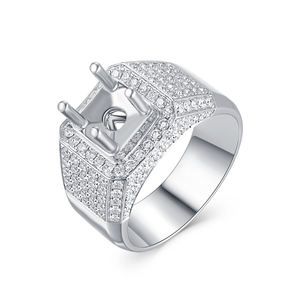 Usine directe de luxe 18K véritable or blanc fin pour hommes semi-montage de superbes diamants naturels pour les fêtes de mariage - Product Image 1