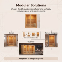 Sauna hybride extérieur Ploutara Contractor en cèdre Hemlock 185F, infrarouge électrique ETL, chauffage rapide en 15 min, modulaire, sur mesure, moderne