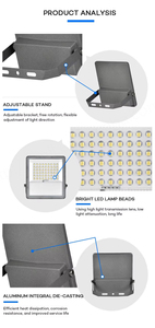 Hecho en China Factory Outlet 100W 200W 300W 400W Jardín al aire libre Impermeable Ip65 Luz de inundación solar - Product Image 4