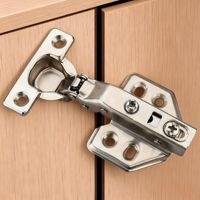 Charnière de porte de placard unidirectionnelle en acier allié nickelé professionnel, à fermeture amortie, entièrement recouverte, de 26 mm, en forme de coupelle