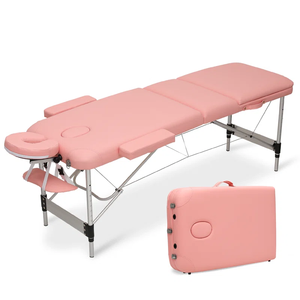 <span class=keywords><strong>Table</strong></span> <span class=keywords><strong>de</strong></span> <span class=keywords><strong>massage</strong></span> pliable portable en aluminium à 2 sections avec rembourrage en éponge – Offre spéciale - Product Image 2
