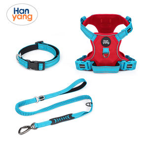 HanYang tali kekang anjing oxford kustom set kerah tali ganda tali tambahan tanpa tarik kontrol dapat disesuaikan lembut tapi kuat tali kekang hewan peliharaan - Product Image 2