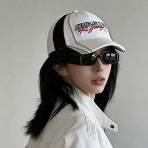 Casquette de baseball unisexe Y2K personnalisée brodée imperméable avec image West Coast Racer, color block course automobile, visière incurvée, réglable, sport - Product Image 2