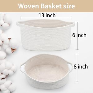 Panier de Pâques ovale tressé Happyiren avec poignée - Conteneur cadeau pour tombola, baby shower, rangement et organisation 13"D x 8"W x 6"H - Product Image 4