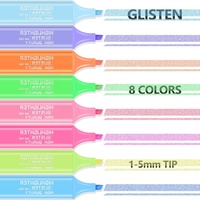 Ensemble de 8 surligneurs promotionnels personnalisés, mini, pointe plate oblique