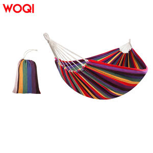 Hamac en coton Woqi 700g, pliable et portable pour l'extérieur, avec sangles de suspension pour arbre, design tropical, pour le camping et les voyages - Product Image 5