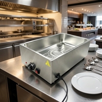Bain-marie électrique commercial en acier inoxydable, chauffe-plats de comptoir pour restaurant, buffet, traiteur