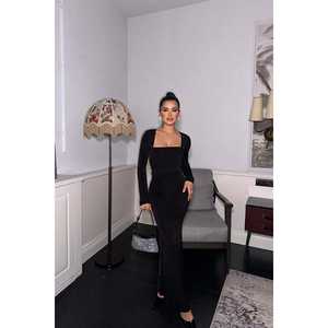 Black Amy Tie-Up <b>Evening</b> <b>Dress</b> - Product Image 3