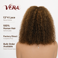 Rambut Manusia Remy 12A Grosir, Wig Bob Keriting Pendek 13x4 Lace Front dengan Kepadatan 200% Premium Mewah Highlight P4/27 untuk Wanita