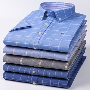 Venta al por mayor otoño hombres algodón <span class=keywords><strong>Oxford</strong></span> suave cómodo <span class=keywords><strong>camisas</strong></span> casuales cierre de un solo pecho ajuste regular para negocios de verano - Product Image 3