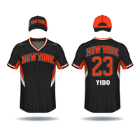 Uniforme de baseball blanc personnalisé avec bande rouge, manches courtes, jersey d'équipe de baseball New York à manches fendues