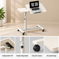 Table d'ordinateur mobile populaire, réglable en hauteur, avec plateau inclinable pour ordinateur portable, idéale pour le bureau à domicile