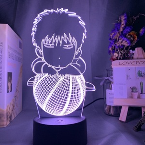 Lampe de nuit LED 3D à illusion optique Slam <span class=keywords><strong>Dunk</strong></span> en acrylique, décoration pour chambre à coucher <span class=keywords><strong>et</strong></span> salle de jeux, changeant de couleur, cadeau d'anniversaire - Product Image 1