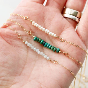 Perles <span class=keywords><strong>de</strong></span> pierres précieuses naturelles fines, barre <span class=keywords><strong>de</strong></span> pierres <span class=keywords><strong>de</strong></span> <span class=keywords><strong>naissance</strong></span>, collier en cristal, bijoux, cadeau d'anniversaire pour elle - Product Image 2