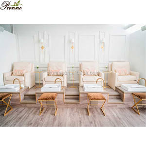 Chaise de pédicure en bois sur mesure, mobilier de salon de spa, banc de pédicure noir - Product Image 3