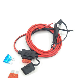 Solar Dc Power Cord 20A IP65 <b>PVC</b> SAE Plug With Fuse Holder 2 Core Wire For Outdoor Use - Product Image 1