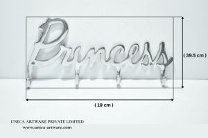 Modern Metal <b>Wall</b> <b>Hooks</b> Princess Word Design Decorative Hanging Rack for <b>Keys</b> Bags & Kids Room Organizer at Best Price - Product Image 3