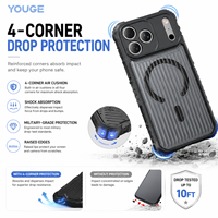 Étui de téléphone sans fil YOUGE Luxury Frosting avec charge sans fil, coque ondulée pour iPhone 17 15 Pro Max, anti-traces de doigts, étui pour iPhone 18