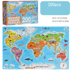 Giocattoli educativi per bambini che imparano la mappa del mondo per bambini USA Word Map Puzzle mappa geografica cognitiva inglese - Product Image 3