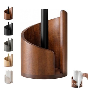 Wooden <b>paper</b> towel holder, <b>kitchen</b> countertop disposable dishcloth/toilet <b>paper</b> roll holder, upright washcloth holder. - Product Image 5