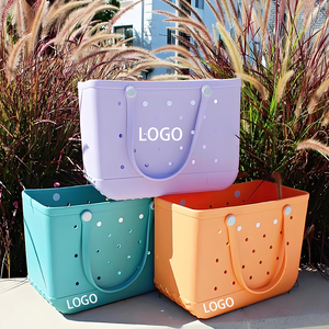 <span class=keywords><strong>Sac</strong></span> fourre-tout grande capacité personnalisé pour femme, tendance été, étanche, en EVA et silicone, style Bogg, couleur unie, perforé, pour la plage et le shopping en extérieur - Product Image 1