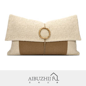 AIBUZHIJIA High-end elegante copricuscino <span class=keywords><strong>Beige</strong></span> decorazione per la casa cuscino del divano federa 12*20 pollici <span class=keywords><strong>cuscini</strong></span> di lusso - Product Image 1
