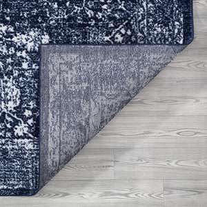 <span class=keywords><strong>Tappeto</strong></span> Moderno Stile Vintage Blu Navy con Motivo Floreale per Soggiorno, Morbido a Pelo Medio, Piccolo <span class=keywords><strong>Tappeto</strong></span> Tradizionale - Product Image 4