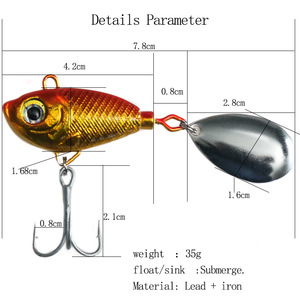 Señuelo Vibrador con Cabeza de Plomo 32g 35g para Pesca en Agua Salada, Cebo de Fondo, Señuelo Oceánico, Aparejos de Pesca - Product Image 3