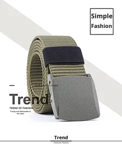 Cinturón Táctico <span class=keywords><strong>de</strong></span> 130 cm con Hebilla Lisa <span class=keywords><strong>de</strong></span> Plástico para <span class=keywords><strong>Hombre</strong></span>, Versátil, Casual, para Estudiantes - Product Image 4