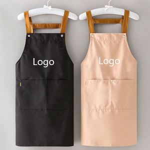 Tablier de cuisine pour enfants en toile imperméable et durable avec logo personnalisé, doté de 2 poches spacieuses, idéal pour les cafés, restaurants et cuisines - Product Image 2