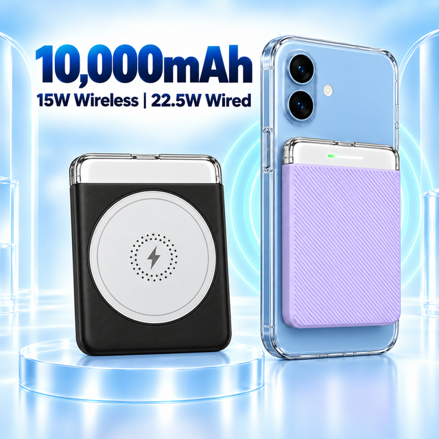 10000mAh Magnetic Wireless Power Bank 22.5W USB C Fast Charging Portable Charger with Strong Magnet