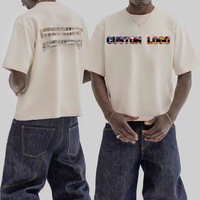 T-shirt DTG imprimé délavé à l'acide, graphisme personnalisé selon votre design, 100% coton, grande taille, coupe carrée, t-shirt vierge court, t-shirt épais pour homme