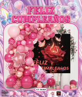 Papillon Thème Latex Couleur Ballon Ensembles Violet Rose Guirlande Arc Kit Espagnol Fête D'anniversaire Décorations Fournitures