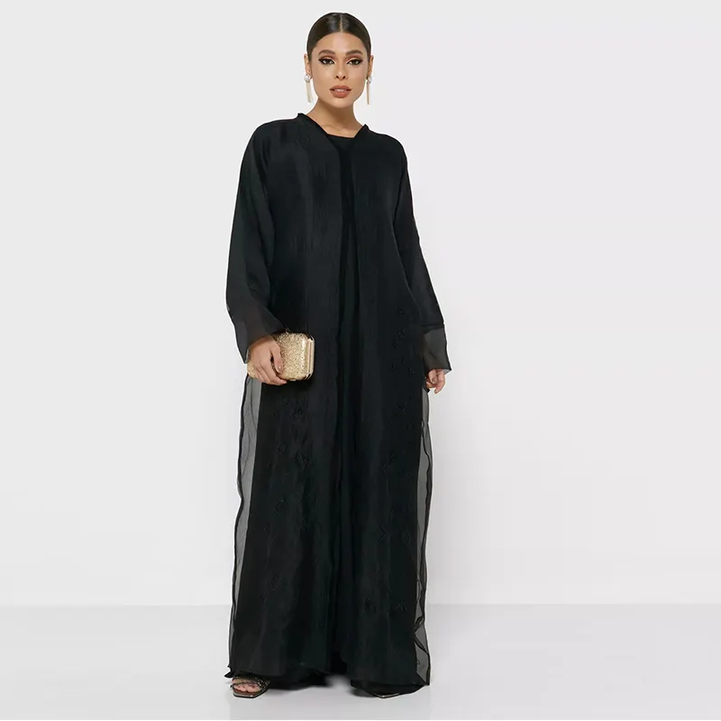 Pakaian Islam Moden Fashion Lace Moderne Kollektion Frauen Kleid Großhandels preis Malaysia Soft Polyester Muslim Abaya