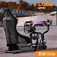 LRS07-BS Cockpit de Simulation de Course pour PC PS4 PS5, Simulateur de Conduite Automobile et Camion pour Logitech G25 G27 G29 G920, Siège de Sim Racing