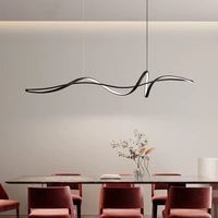Luminaire suspendu LED linéaire en aluminium fait main de haute qualité, forme ondulée, CRI>90, pour cuisine et salle à manger