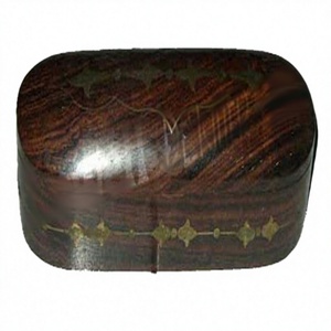 Handmade Eco-Friendly Wooden Money Box Antique Brass Inlay Vintage-Style <b>Wall</b>-Mounted Stationery <b>Case</b> for Pens Pencils Trinkets - Product Image 2