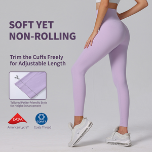 Leggings da Palestra <span class=keywords><strong>a</strong></span> Vita Alta con Logo Personalizzato, Abbigliamento Fitness e Yoga in Spandex e Nylon, <span class=keywords><strong>Pantaloni</strong></span> con Motivo Tinta Unita e Vita Alta - Product Image 3