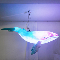 Modèles de ballons gonflables de baleine de mer volante à l'hélium décorations de scène d'événement de fête baleine bleue suspendue géante gonflable hermétique