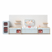 Conception de cuisine à thème personnalisée, colorée et amusante, pour jeu d'imitation commercial, jeu de rôle pour enfants, maison de cuisine à thème urbain