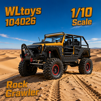 WLtoys 104026 Voiture RC tout-terrain 4x4 à l'échelle 1/10 avec moteur brossé 550, batterie 7.4V 3000mAh, lumières LED et radiocommande 2.4GHz pour enfants
