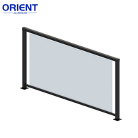 Balustrade en verre, garde-corps en verre trempé, verre feuilleté pour balcon, profilé en U en aluminium, balustrade extérieure, garde-corps de patio
