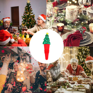 Christmas Wine Stoppers Silicone Bottle Stopper Set For Holiday Gift Decorative Santa Tree Design 12 Pieces - Product Image 4
